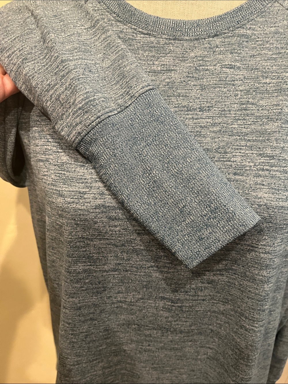 Avia Women's Long Sleeve Heather Slate Blue Top - Picture 3 of 5
